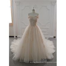 El último vestido de boda del vestido de bola nupcial de la muchacha viste los vestidos largos de encaje de lujo para las mujeres